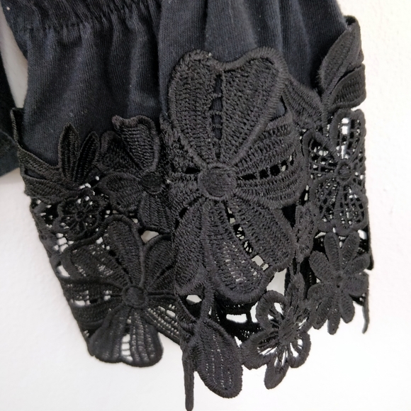 See by Chloe Black Lace Trimmed Blouse XS - Picture 4 of 8